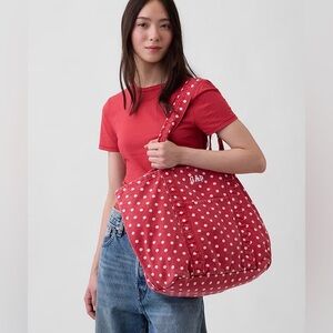 GAP RED POLKA DOT TOTE BAG